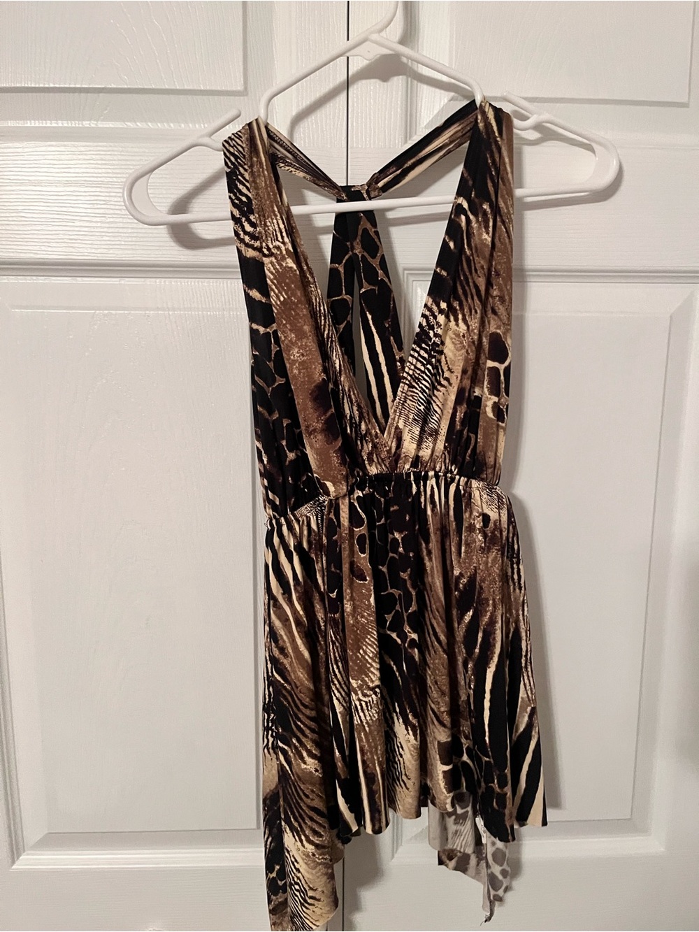 Black and Brown Animal-Print Top